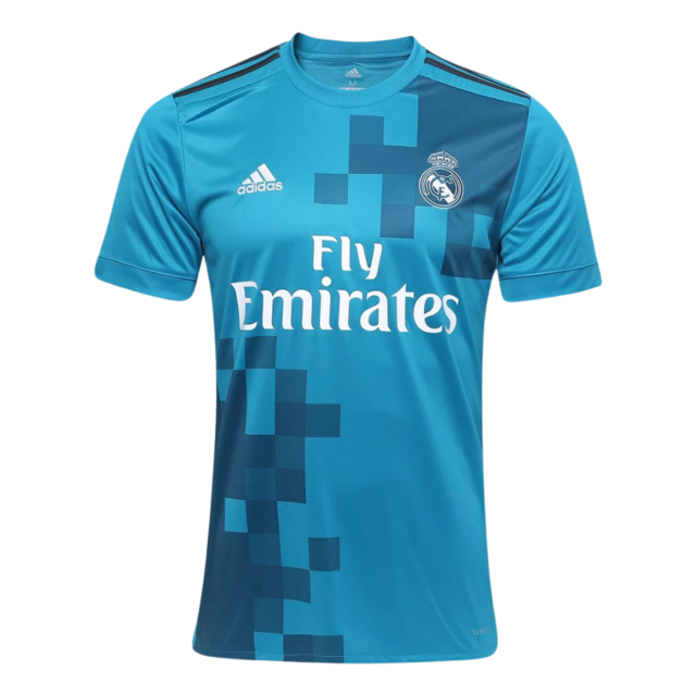 Camisa Retrô Real Madrid 17/18 Torcedor Adidas Masculina - Azul