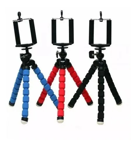 Trípode flexible para selfie soporte para celular o camara azul 
