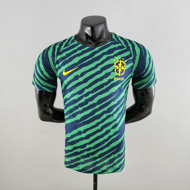 Camiseta Seleção Brasileira Treino 22/23 - Verde e Azul