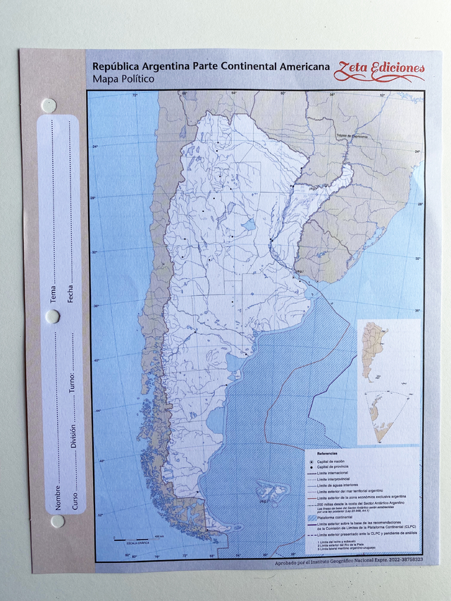 Mapa Escolar República Argentina Político x40 unidades