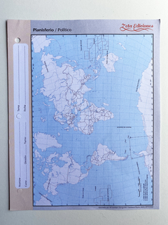 Mapa Escolar Planisferio Político (x40 unidades) - comprar online