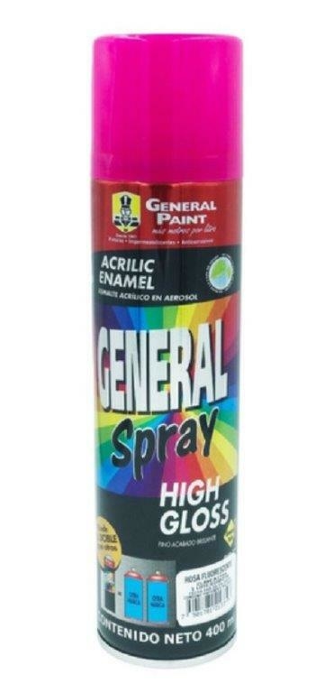 PINTURA EN AEROSOL ROSA FLOURESCENTE 400ML GENERAL PAINT