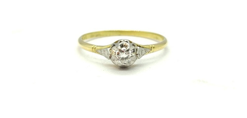 Anillo Cintillo Solitario Oro 18k Brillante A0123 Certif