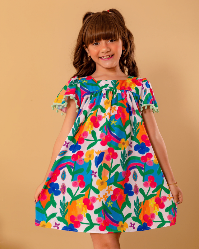 Vestido infantil sale trapézio