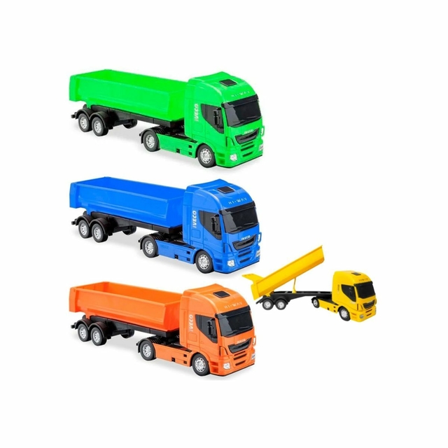 Caminhão Carreta de Brinquedo Iveco Hi-Way Miniatura com Caçamba Basculante  - Lojas Monte Cristo