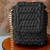 Bolsa de crochê mini bag com tampa e alça transversal - Preto