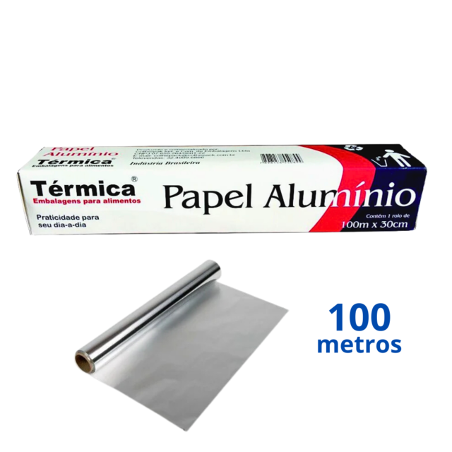 Papel Alumínio Folha 100m x 30cm Térmica