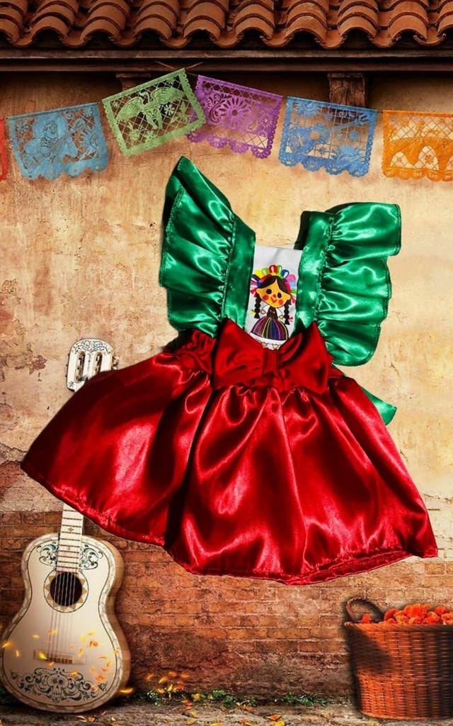 Vestido tricolor mexicano 2025
