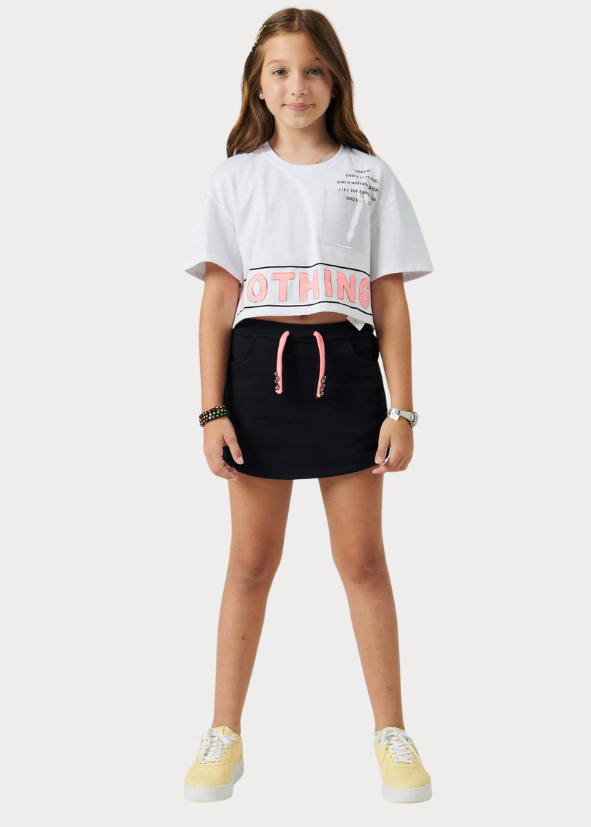 Blusinha Camiseta infantil Feminina Estampada Preta Over Moda Juvenil de  Menina - Compre Agora
