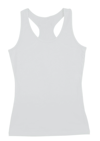 Camiseta Regata Feminina 100% Poliester - Branca