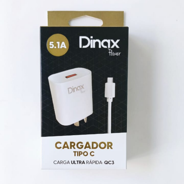 Cargador Ultra Rápido Tipo C Dinax 5 1A QC3 TechCell