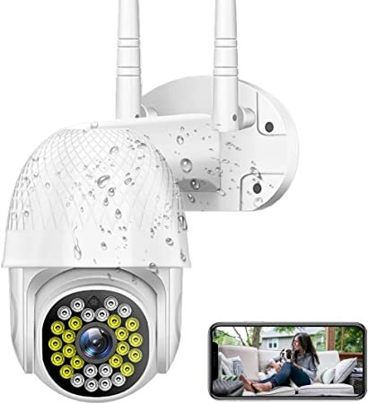 2 Cámara de Seguridad Exterior WiFi Inalambrica HD 1080P，Cámara de  Vigilancia Impermeable IP66，IP Cámara