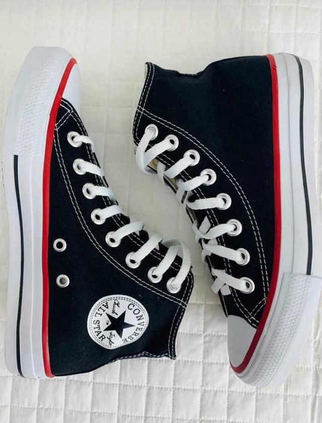 All star best sale preto botinha