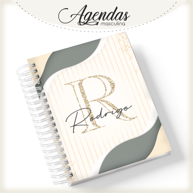 Agenda Permanente Alfabeto Nude Papelaria Luli