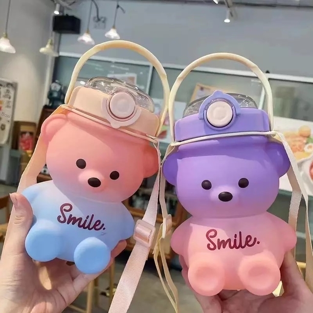 Botellas De Agua 380 ML Kawaii Bear Botella Térmica Para Niños