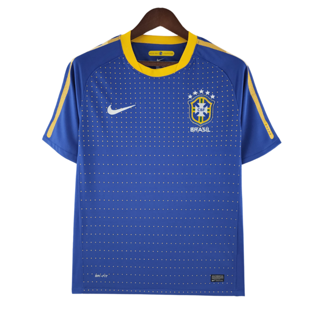 Camisa Retrô 2010 Seleção Brasileira II Nike Masculina - Azul e Amarelo