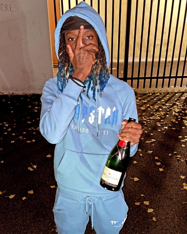 TRAPSTAR CHENILLE DECODED HOODED TRACKSUIT CITADEL/WHITE