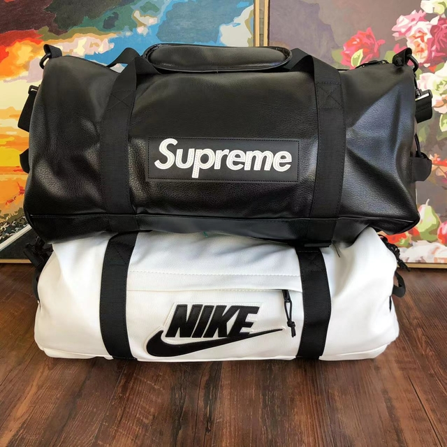 Supreme Nike Leather Duffle Bag White