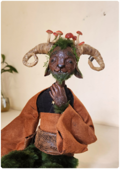 Audúrr, the Faun of Anastar - Unique Satyr OOAK Art Doll Sculpture - buy online