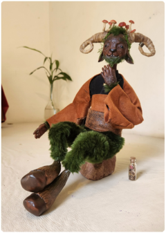 Audúrr, the Faun of Anastar - Unique Satyr OOAK Art Doll Sculpture - buy online