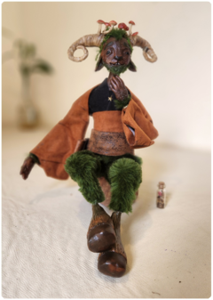 Audúrr, the Faun of Anastar - Unique Satyr OOAK Art Doll Sculpture on internet