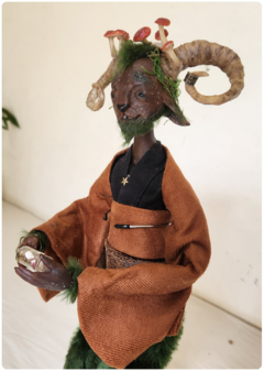 Audúrr, the Faun of Anastar - Unique Satyr OOAK Art Doll Sculpture - TerraTundra - Artes Mágicas