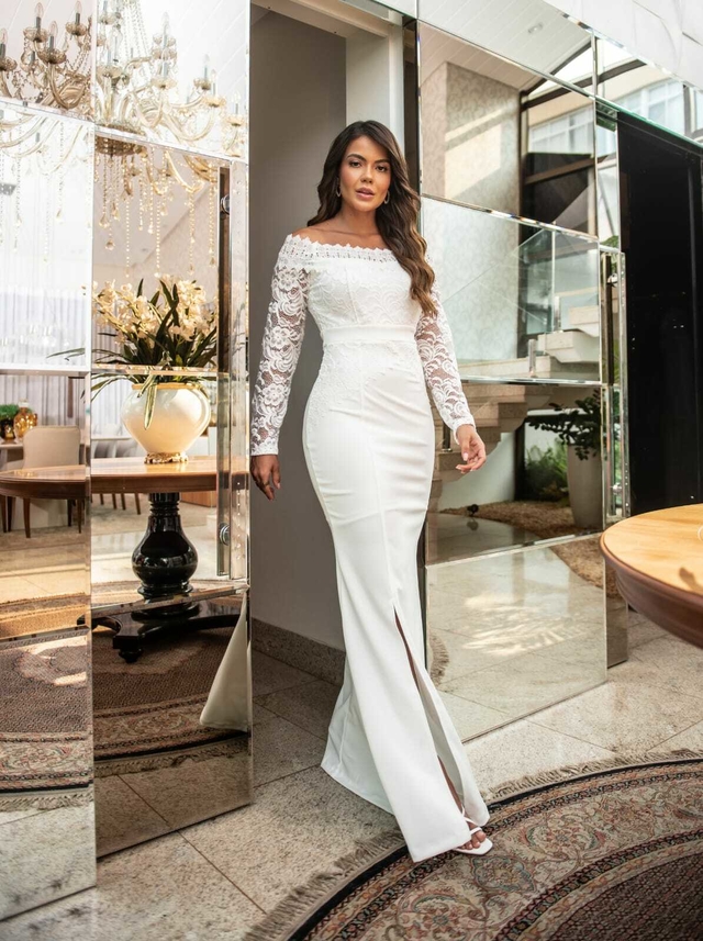 Vestido longo 2024 sereia branco