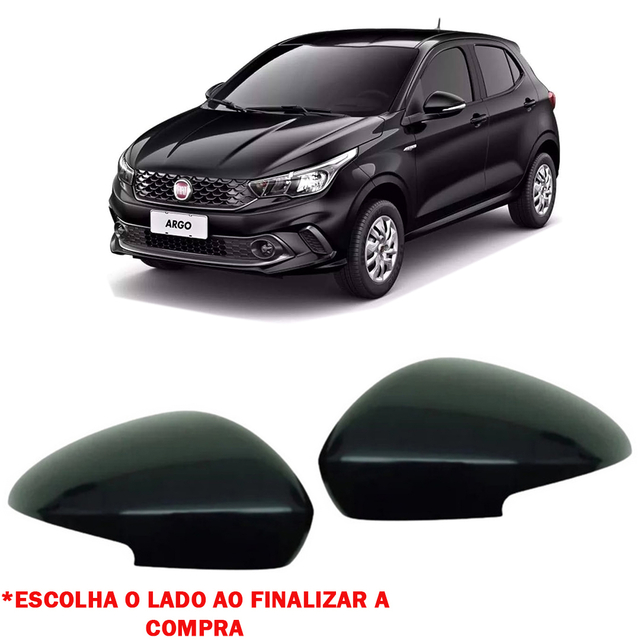 Capa Retrovisor Argo Cronos Strada Preto Liso Furo