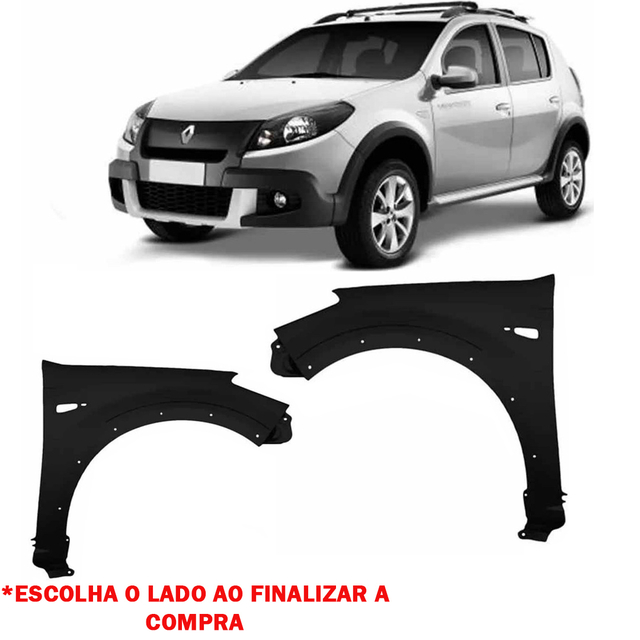 Paralama Sandero Stepway Furo Moldura E Furo Pisca