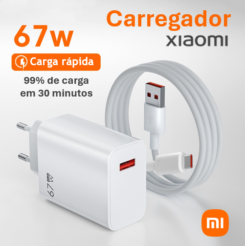 CARREGADOR XIAOMI USB/USB-C SAIDA DUPLA - CARREGADOR XIAOMI USB