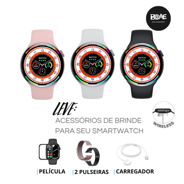 SMARTWATCH IWO W28 PRO REDONDO + BRINDES