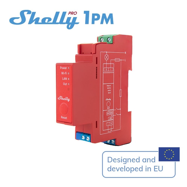 Shelly 1PM Mini Gen3  Relè Smart Switch Wi-Fi e Bluetooth, 1
