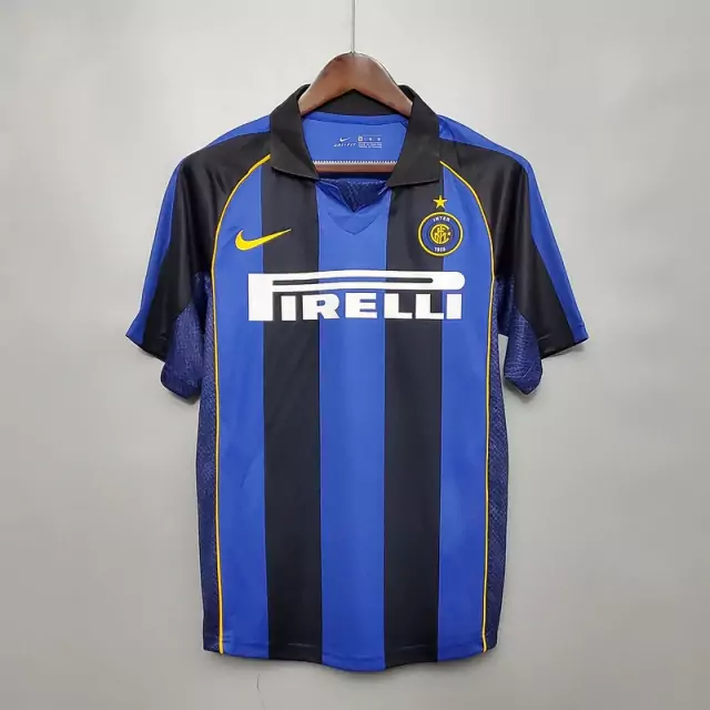 Camisa Retrô Inter de Milão 2001/02 Pirelli - Tecido da Época