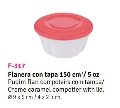 Flanera - Molde para Flan con Tapa (Set de 2 Flaneras de 16.5 cm x