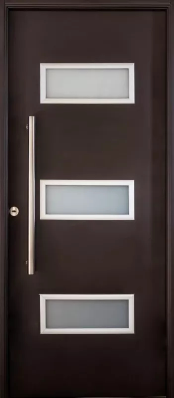 Puerta exterior de aluminio con incrustaciones A600 3VAN - IN STOCK FECOM