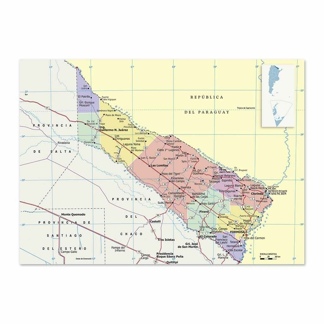 Mapa politico Formosa Comprar en L minas y P sters