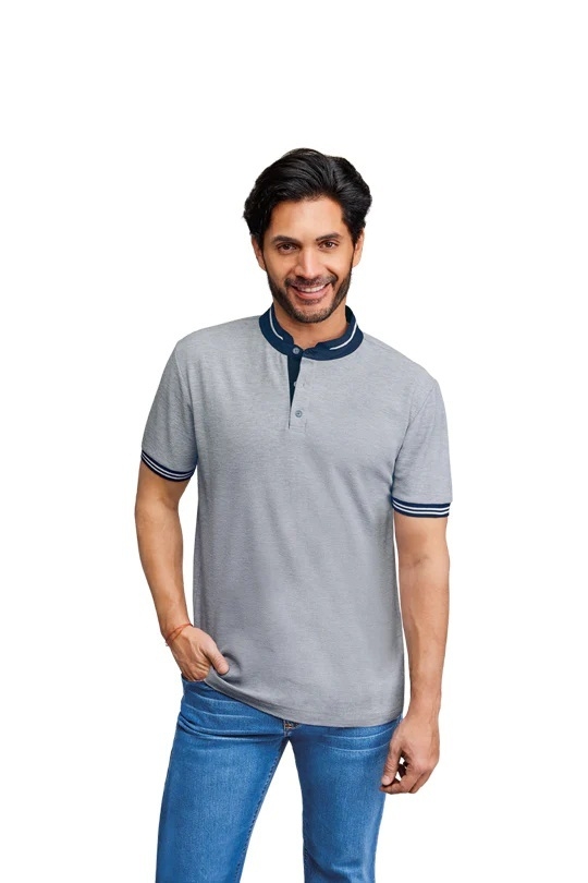 PLAYERA CUELLO MAO COLOR GRIS 37185 Cat logo Shop