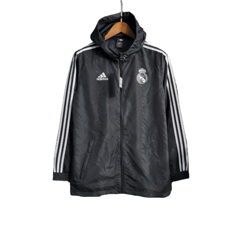 Jaqueta Corta Vento Real Madrid 23 24 Masculino Adidas Preto