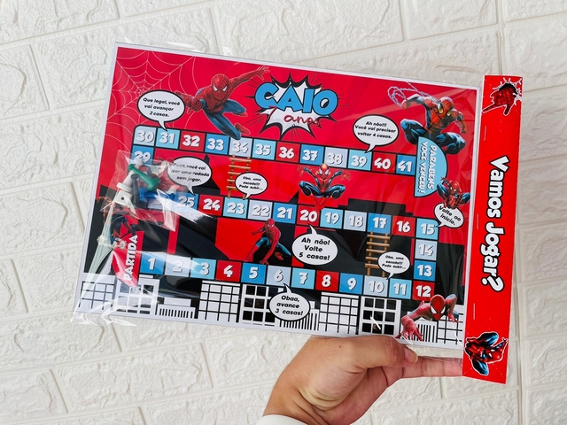 Jogo da Velha Personalizado Tema Homem Aranha e Amigos.