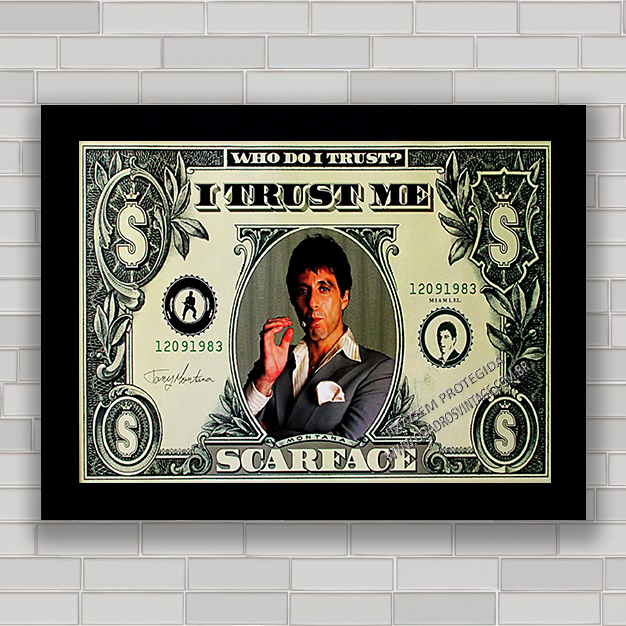 QUADRO DECORATIVO AL PACINO SCARFACE - Quadros Vintage