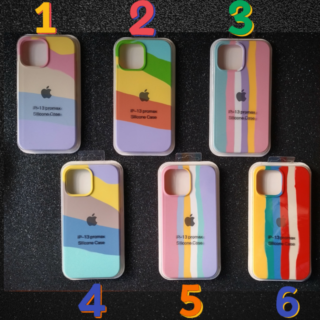 Capa silicone case iphone 13 pro max pro arco íris claro - Apple