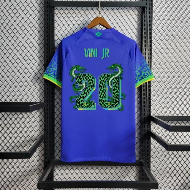Camisa Seleção Brasil Copa do Mundo - Personalização do dragão 22/23 Azul -  Nike - Masculino Torcedor