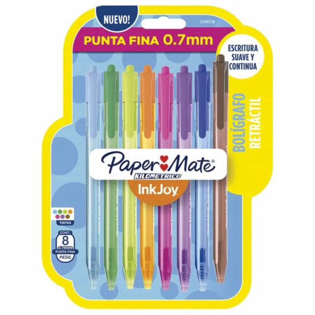 Bolígrafo kilométrico retráctil gel con 8 colores. – Du Papier