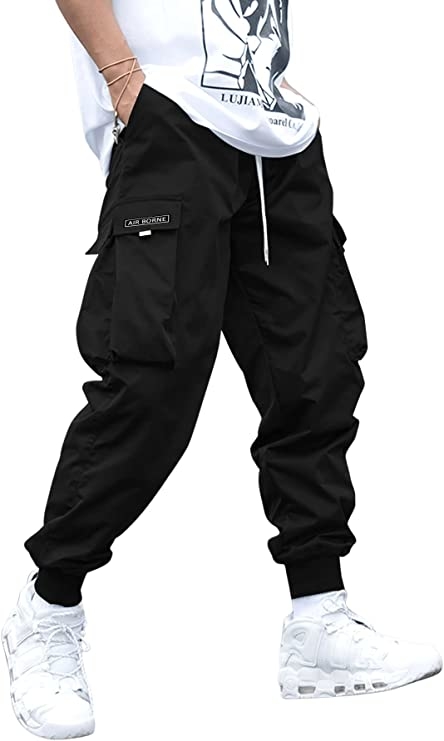 Pantalones cargo de cintura elástica con bolsillo con solapa