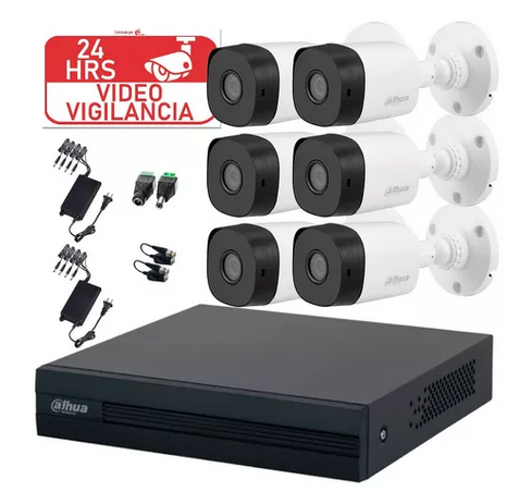 Kit Video Vigilancia Dahua Dvr 8 Canales 2mp 6 Camaras 1080p