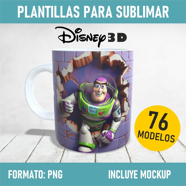 Plantillas Tazas Disney D Efecto Inflado Para Sublimar Png