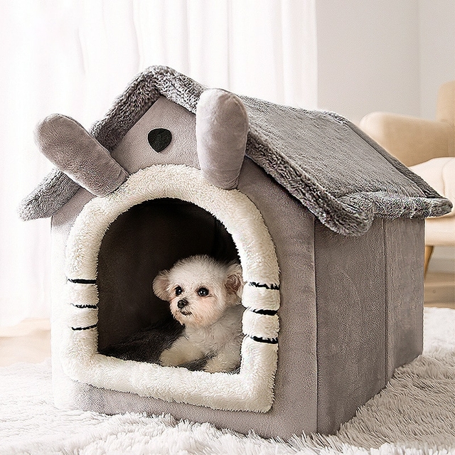 Cama macia do gato Deep Sleep House Dog Cat Winter House Almofada