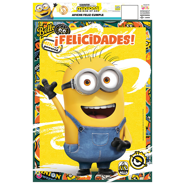 Afiche Feliz Cumple Minions Cotifan Cotillon