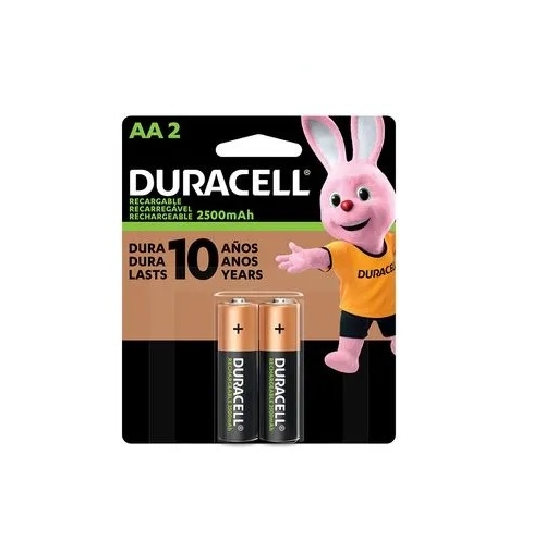 Pilha Duracell Alcalina AA Recarregávelc/ 2 Unidades