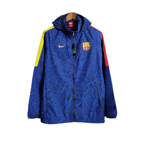 Jaqueta Corta Vento Barcelona 23 24 Masculino Nike Azul